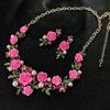 Flower Necklace Earrings Set Banquets Palace for Women Jewelry Accessory Valentine Gifts