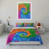 Colorful Spiral Floral Design Set Exquisite Three-Piece Bedding Set Gift For Kids And Adults