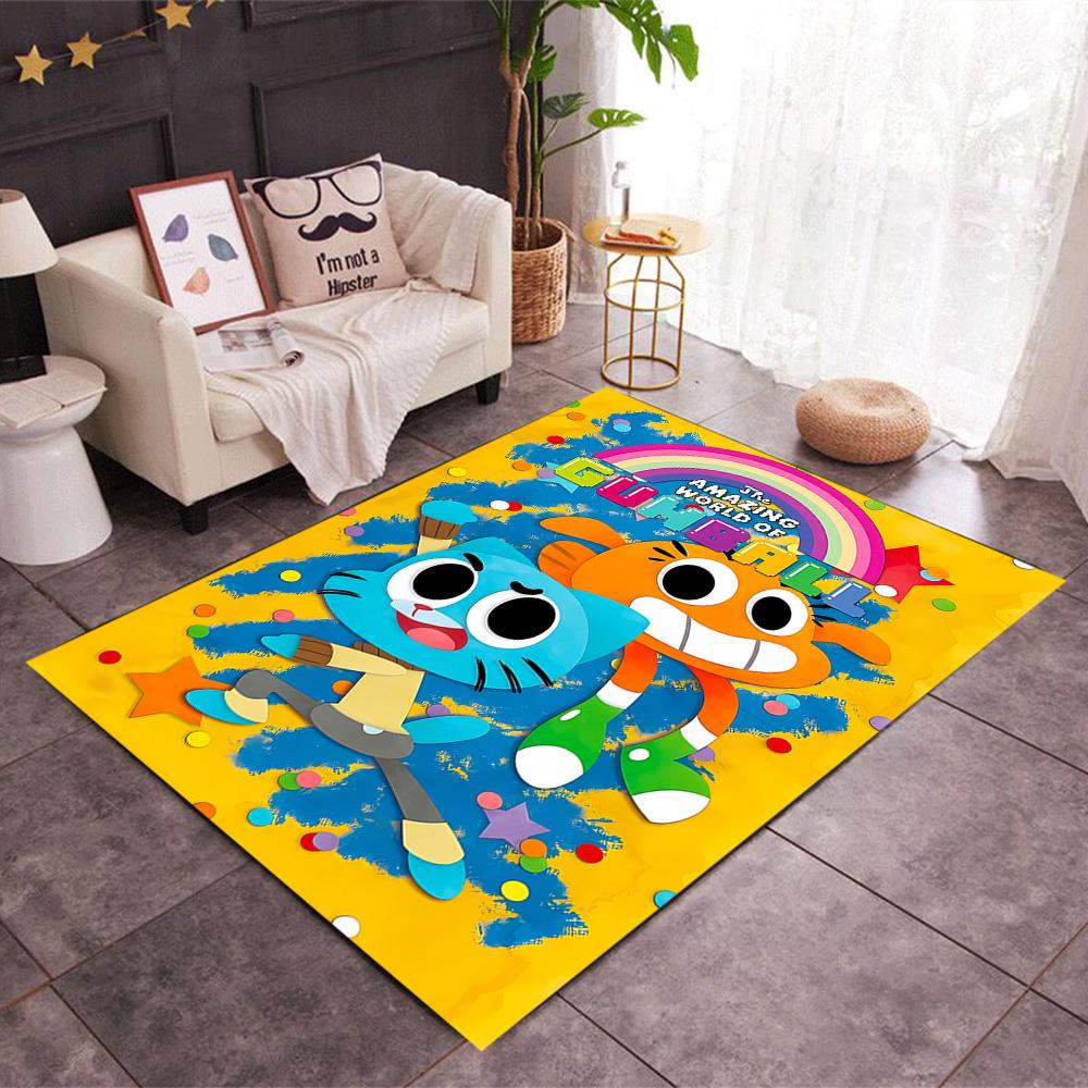 The Smurfs: Blue World Themed Anti-Slip Rugs - Polyester Home Decor, Suitable for Bedrooms, Living Rooms, Doorways, Studios, and Decorations