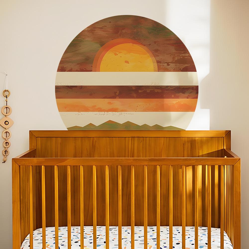 Fun-L023 Sonnenuntergang Sonnenuntergang Schlafzimmer Wohnzimmer Arbeitszimmer Hintergrund Landschaftsbau Wandaufkleber Aufkleber Selbstklebend
