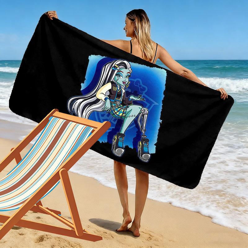 Frankie Stein Print Beach Towel, Large Soft Quick Dry Towel for Beach Camping Swimming