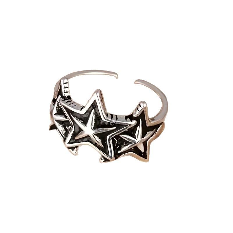 Five-pointed Star Ring Index Finger Men's Trendy Accessories Women's Open Star Ring Star