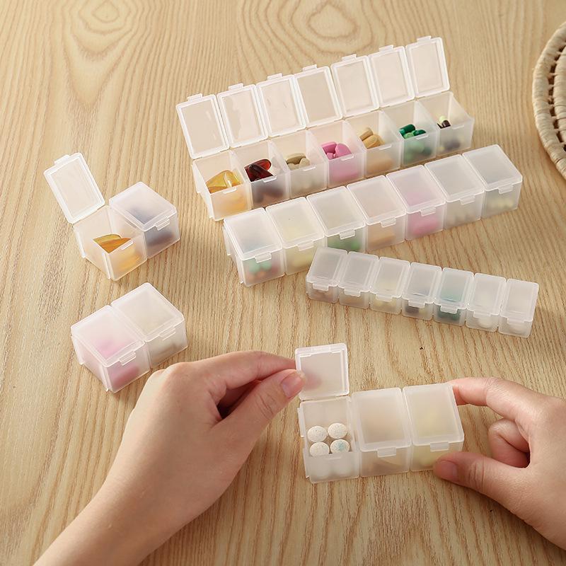 Compact 7-Day Detachable Pill Organizer - Large Capacity, Portable Travel Box