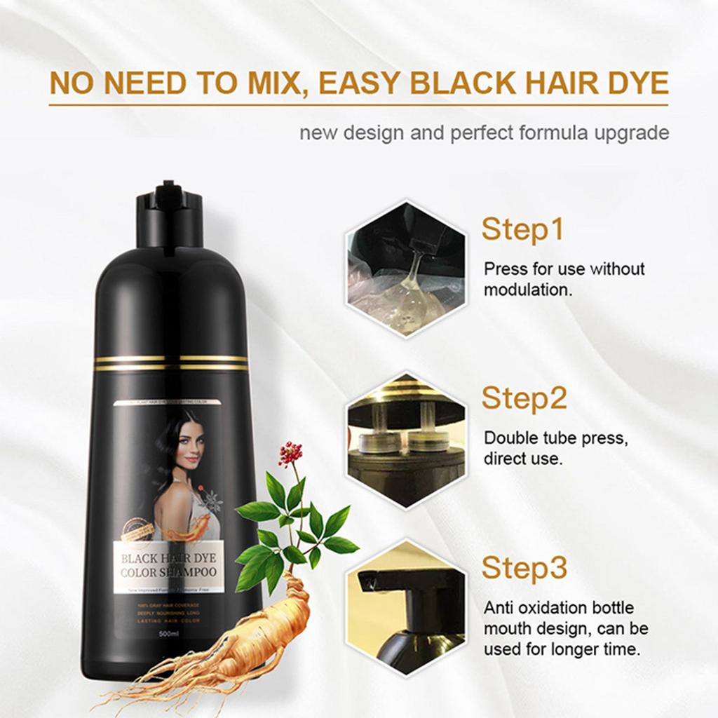 BLACK COLOR SHAMPOO Bubble Color Hair  A Color Plant  Foam Hair  Hairdressing 500ml