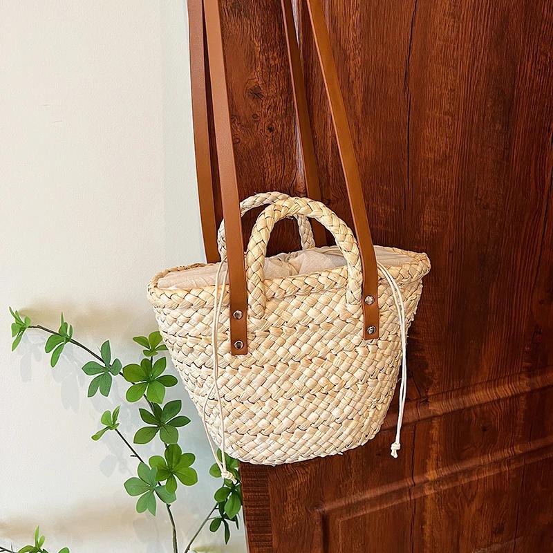 Sommer Strandtasche handgemachte Boho Stroh Designer Schulter Crossbody Urlaubstasche