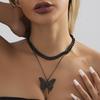 Butterfly Shape Unique Pendant Necklace For Women In Trendy Stainless Steel With Dazzling Colors
