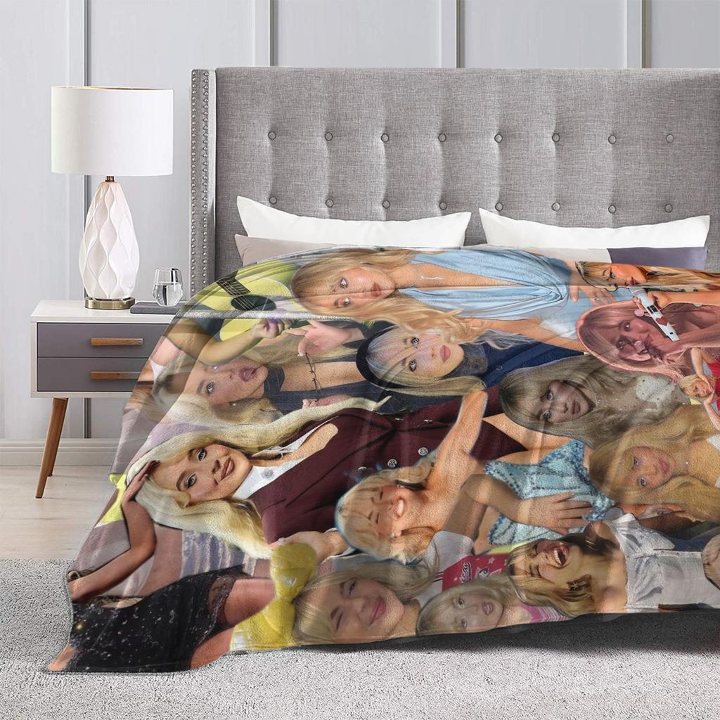 Coperta in Pile Stampata Sabrina Carpenter Traspirante Super Calda Plaid per Divano Ufficio Copriletto