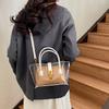 Stylish and exquisite transparent woven contrasting color women's jelly bag New commuter versatile women's shoulder messenger bag
