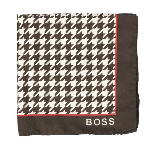 Boss Logo Silk Pocket Square