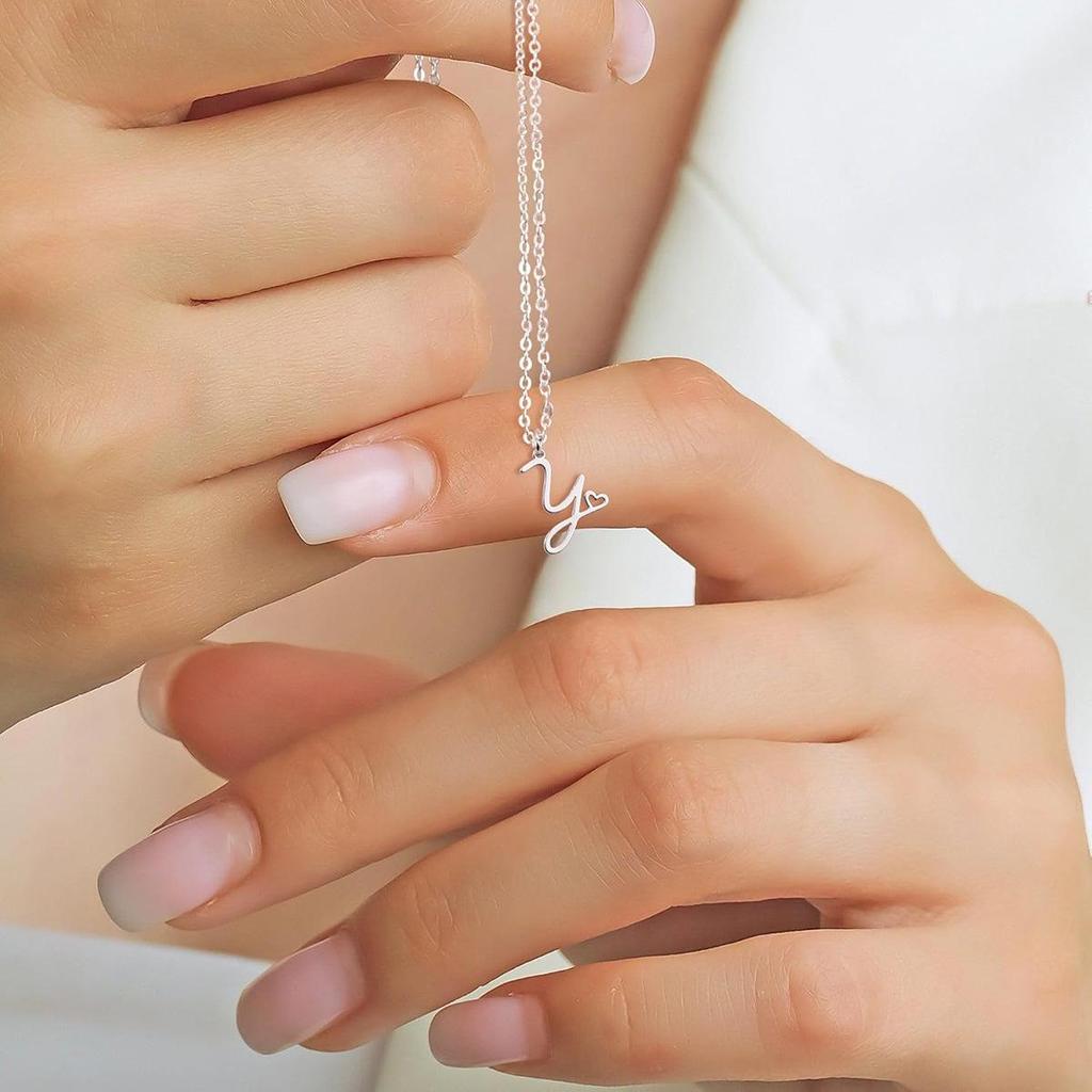 Stainless Steel Luxury Letter Necklace - Women's Stylish Clavicle Chain