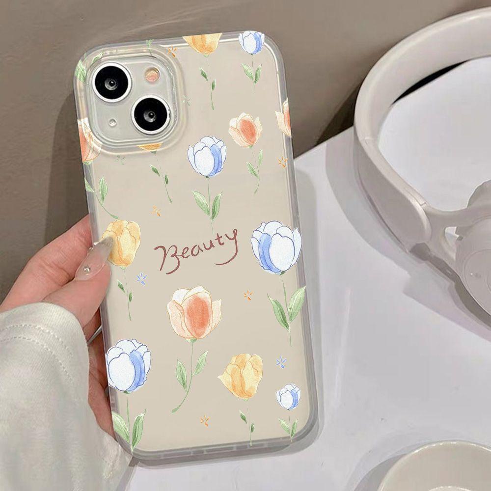 Personalized Blue Tulip for iPhone17 ProMax Mobile Phone Case 17 Apple 16/15 Matte 14 Soft Case