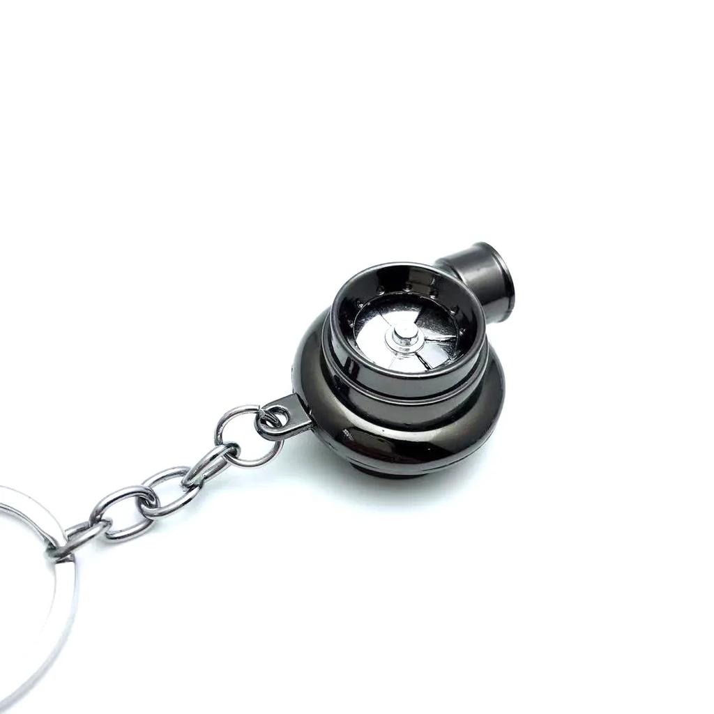 1Pcs Mini Turbo Turbocharger Keychain Spinning Turbine Key Chain Ring Keyring Keyfob Car Keyring Car Interior Accessories