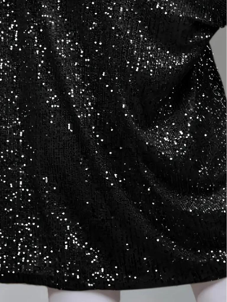 Women's Elegant Sequin Beaded Loose-Fit Hooded Pullover Sweatshirt