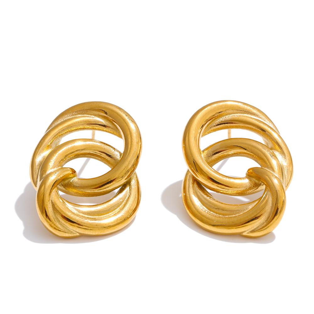 

Yhpup Trendy Daily Stainless Steel Metal Geometric Heart Charm Earrings Prevent Allergy Popular Fashion Wear Ear Jewelry
