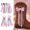 Charms para Botas de Festival 1 Par Charms de Cowboy Femininos, Laço Rosa Branco com Acessórios de Noiva Pérolas Artificiais Acabamento em Renda, Fita para Presente de Cowgirl