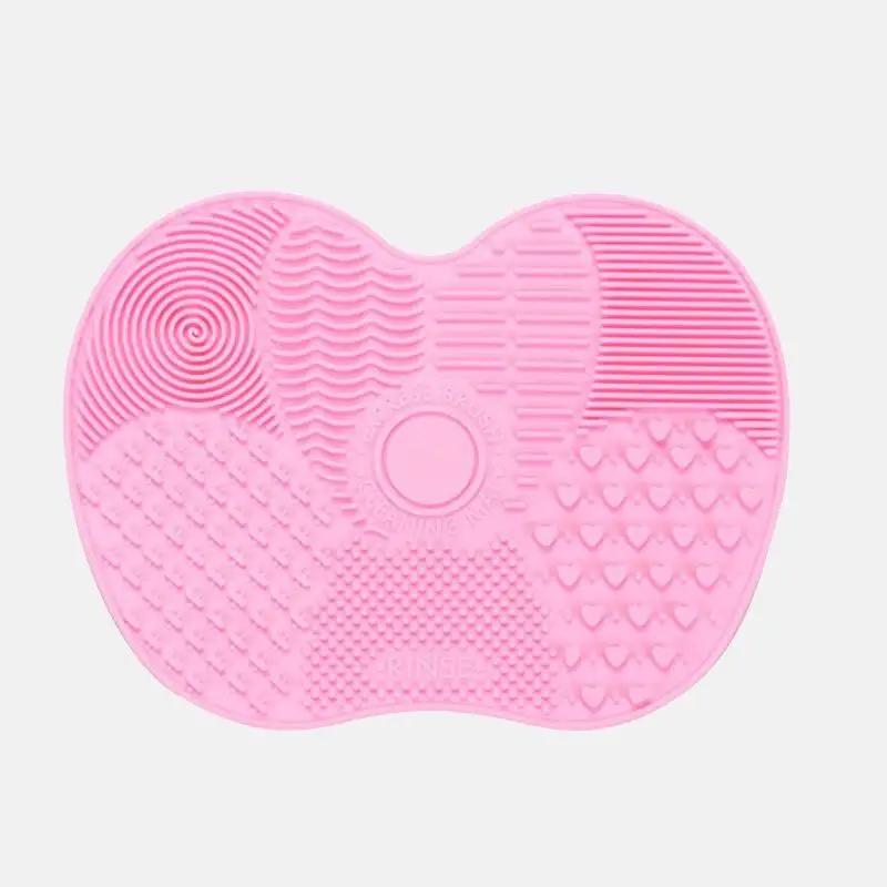 

Производитель Новый 5-цветный силиконовый коврик для мытья яблок с присоской Beauty Tool Powder Puff Brush Cleaning Brush Magic Pad Pink