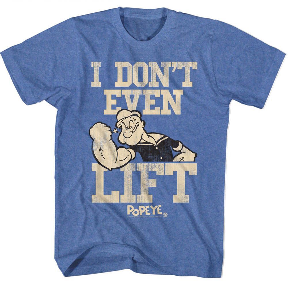 Popeye No Liftin Short Sleeve Heather Adult T-shirt S