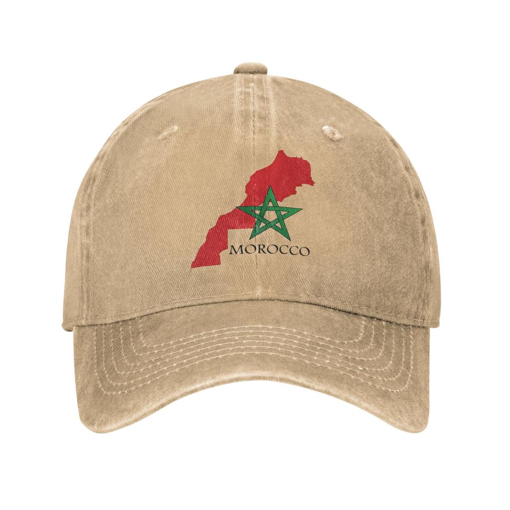 Map Of The Kingdom Of Morocco Sun Baseball Cap Fashion Men Women Washed Trucker Hat Sunscreen Print Baseball Caps Gift Idea