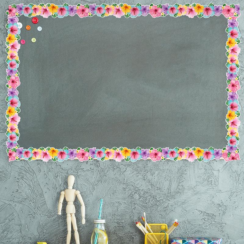 18.5m/roll Flower Leaf Pattern Border Paper Spring/Summer School Classroom Photo Wall Decoration