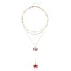 Cherry Blossom Bohemian Faux Pearl Y-Shaped Layered Necklace