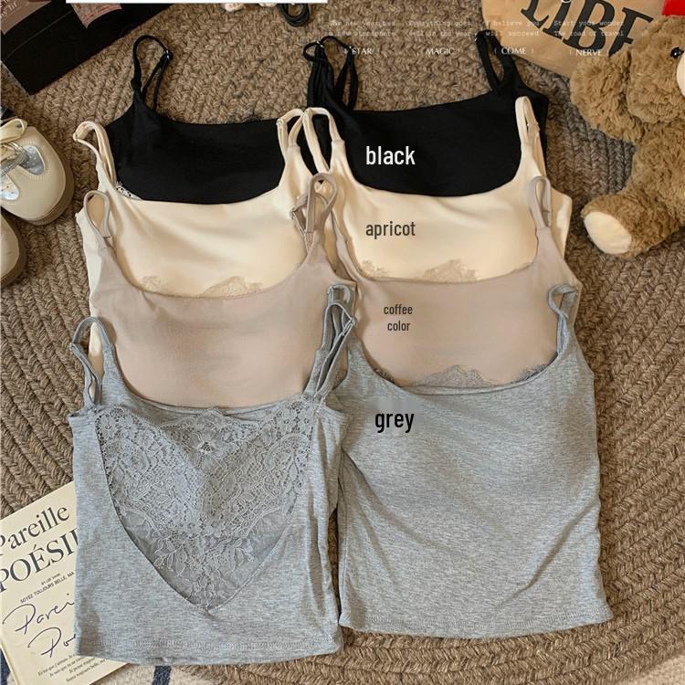 Lace Patchwork Open-Back Camisole - Sexy Slim Fit Vest for Women