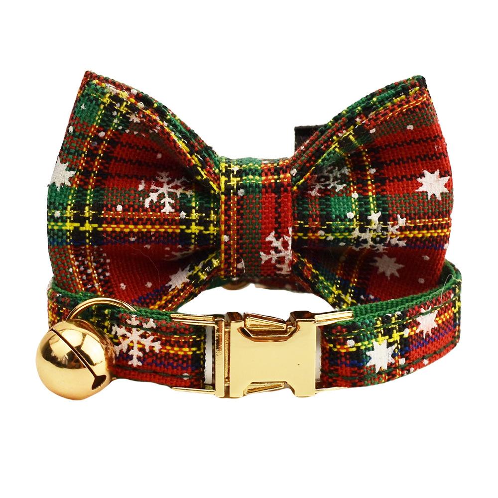 Plaid Bow Tie Pet Collar