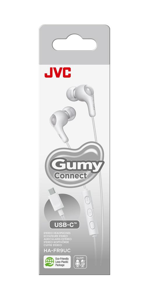 JVC Kenwood Wired Earphones with USB of HA-FR9UC Microphone, Type-C In-Ear, Type-C, 1.2m (Set 5, White)