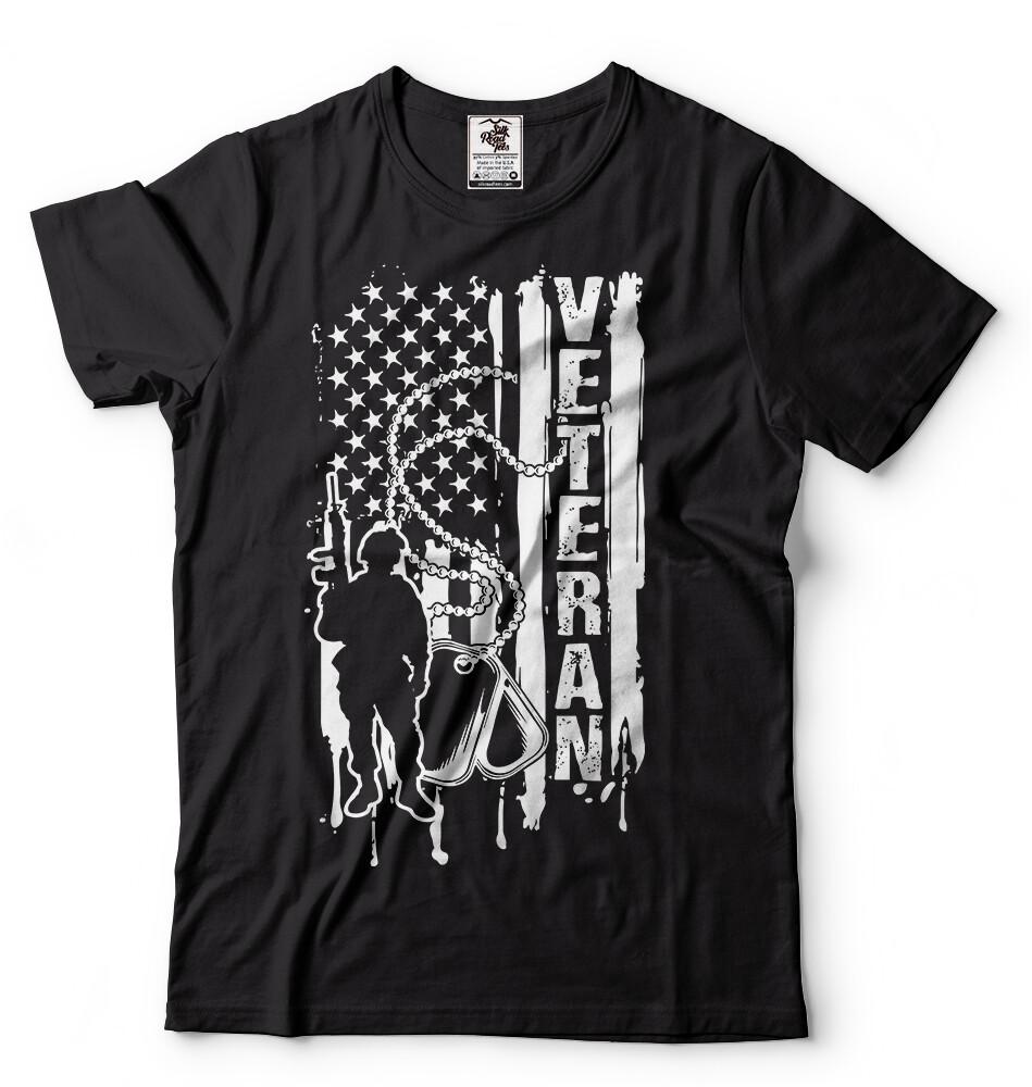 Veteran Flag T-shirt Memorial Day Veterans Day Independence day American Tee Unisex T-Shirt M