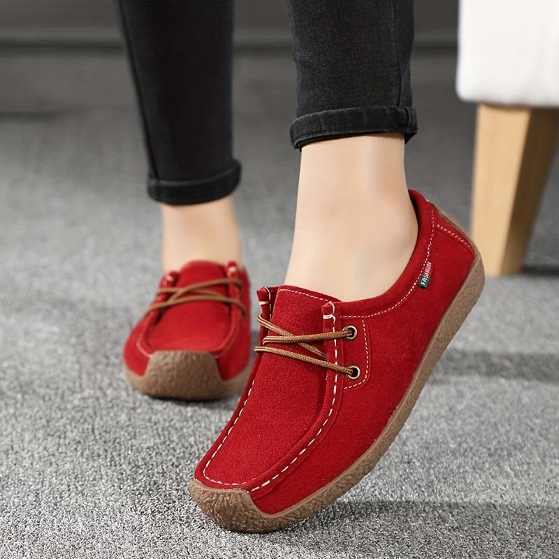 Spring Single Shoes Women Really Versatile Bean Shoes Comfortable Women Casual Flat Single Shoes Lace Up