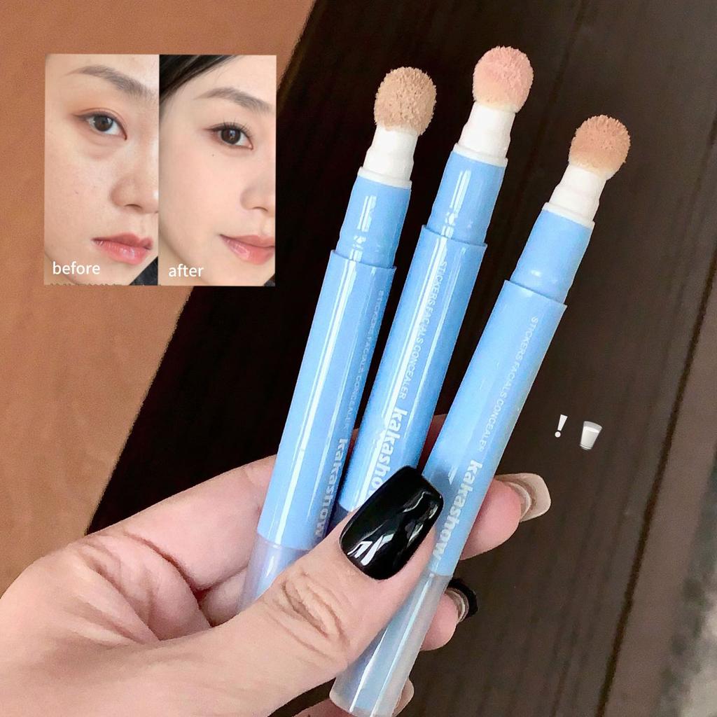 Facial Concealer Liquid Cover Dark Circles Freckles Acne Long Lasting Foundation Makeup Rotating Sponge Tip Applicator