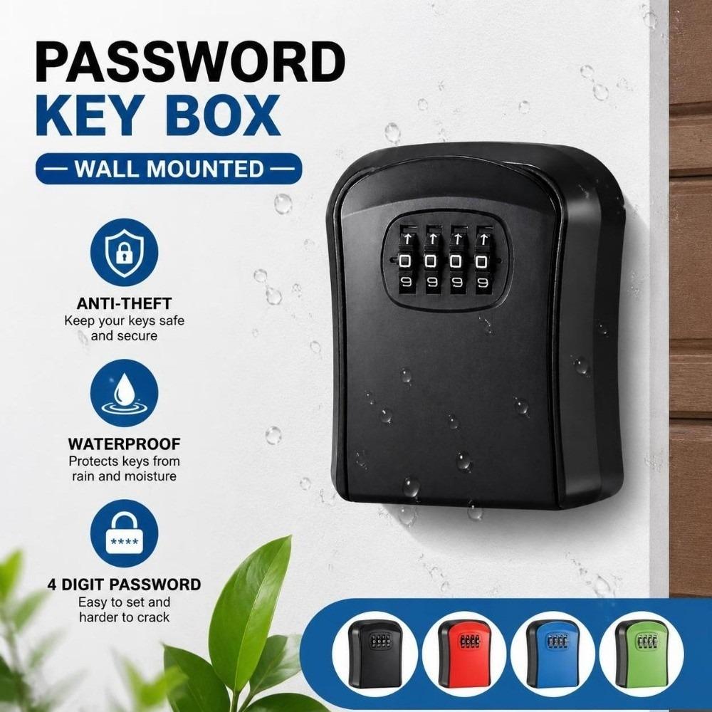 Sturdy Key Lock Box Wall Mounted Combination Lock Box Key Safe Storage Brief Outing