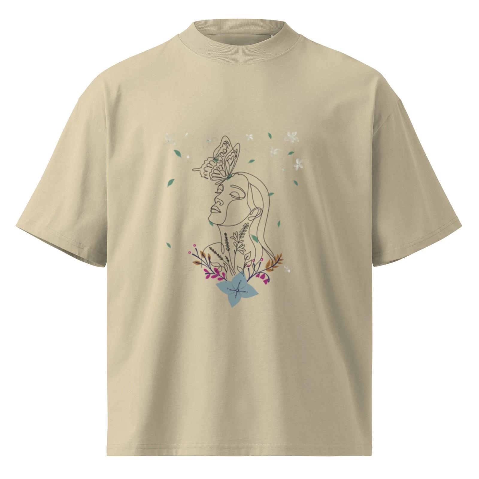 

Women organic oversized high neck t-shirt M