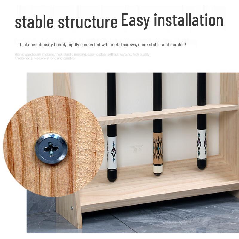 Solid Wood Billiard Cue Rack
