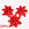 10 szt. Dekoracja choinkowa Świąteczny kwiat Kwiat symulacyjny Czerwony wieniec świąteczny Laska Dekoracja świąteczna
