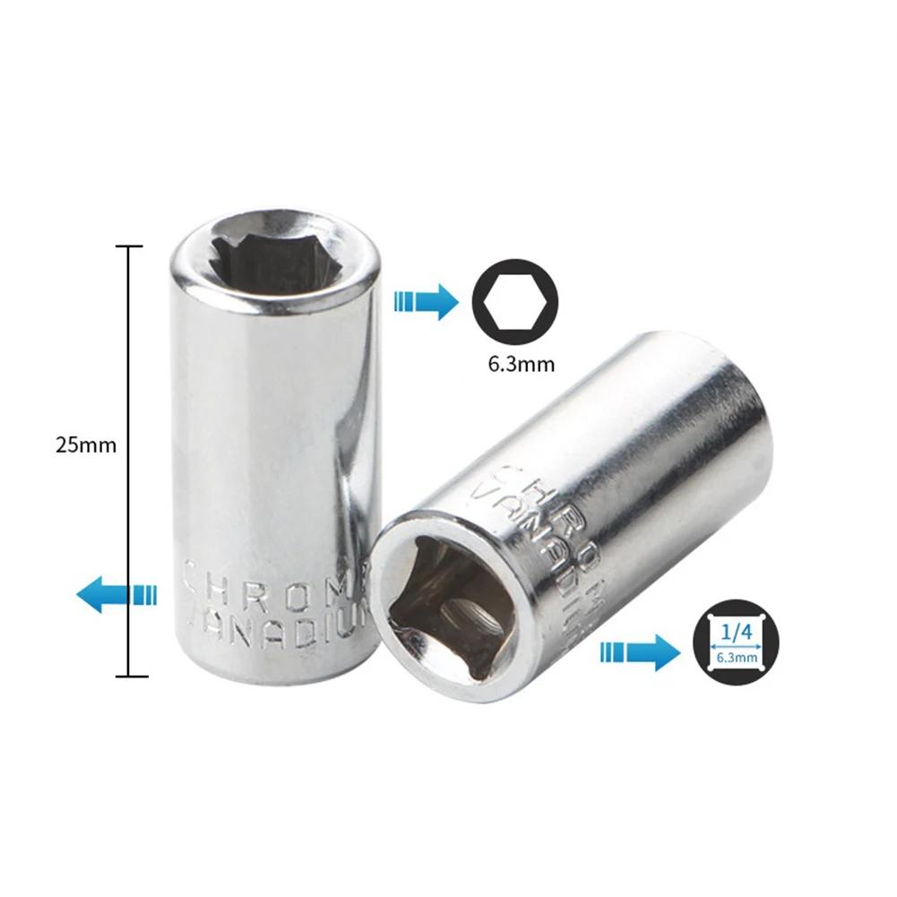 1/4pcs 1/4 Ratchet Socket Adapter Universal Socket Hex Bit Holder Converter Wrench Hand Tools Set Repair Tools
