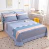 Simple Geometric Pattern Bed Sheet Set 100% Cotton Skin Friendly Flat Sheets with Pillowcase Thickened Queen Size Bedding Set