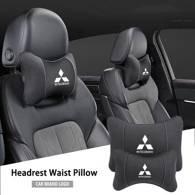1Pcs Car Seat Headrest Auto Logo Neck Waist Pillow For Ralliart Lancer Mirage ASX Pajero Outlander Jinxuan Ex