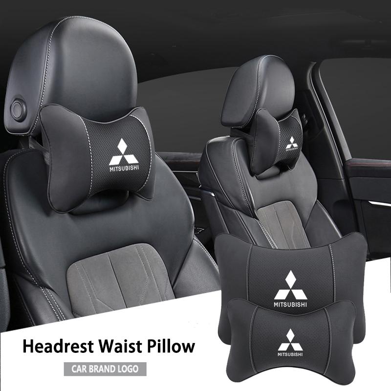 1Pcs Car Seat Headrest Auto Logo Neck Waist Pillow For Mitsubishi Ralliart Lancer Mirage ASX Pajero Outlander Jinxuan Ex