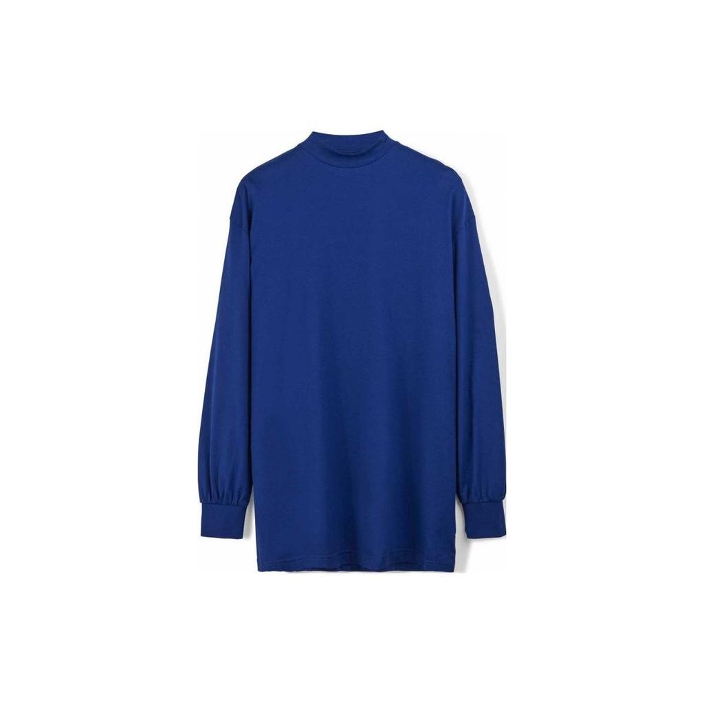 Y-3 SS23 Solid Color Minimalist Versatile Turtleneck Long Sleeve T-Shirt Men Tops Blue IB4775
