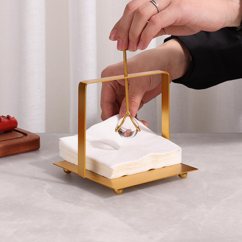 Elegant Metal Square Tissue Holder for Restaurants and Bars