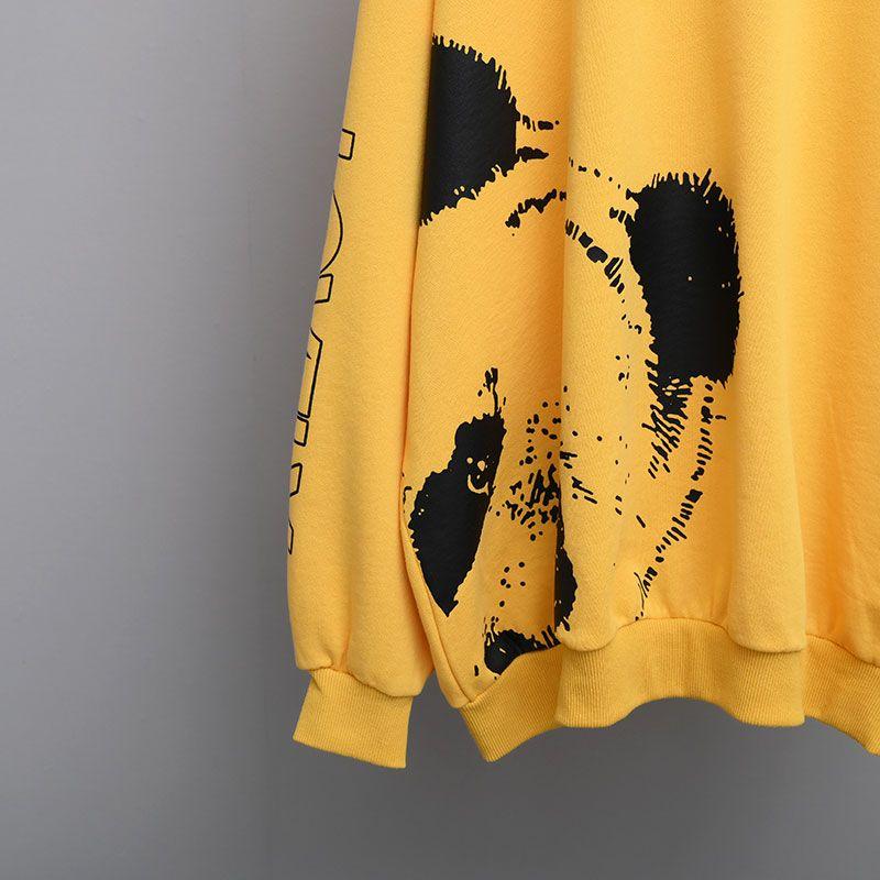 Dámská mikina bavlna volná nadměrná s dlouhým rukávem tričko pohodlný kulatý výstřih ležérní pulovr top mikina