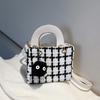 Internet Celebrity Fashion Woolen Plaid Handbag 2025 Autumn and Winter New Foreign Style Texture Universal Shoulder Crossbody Small Square Bag