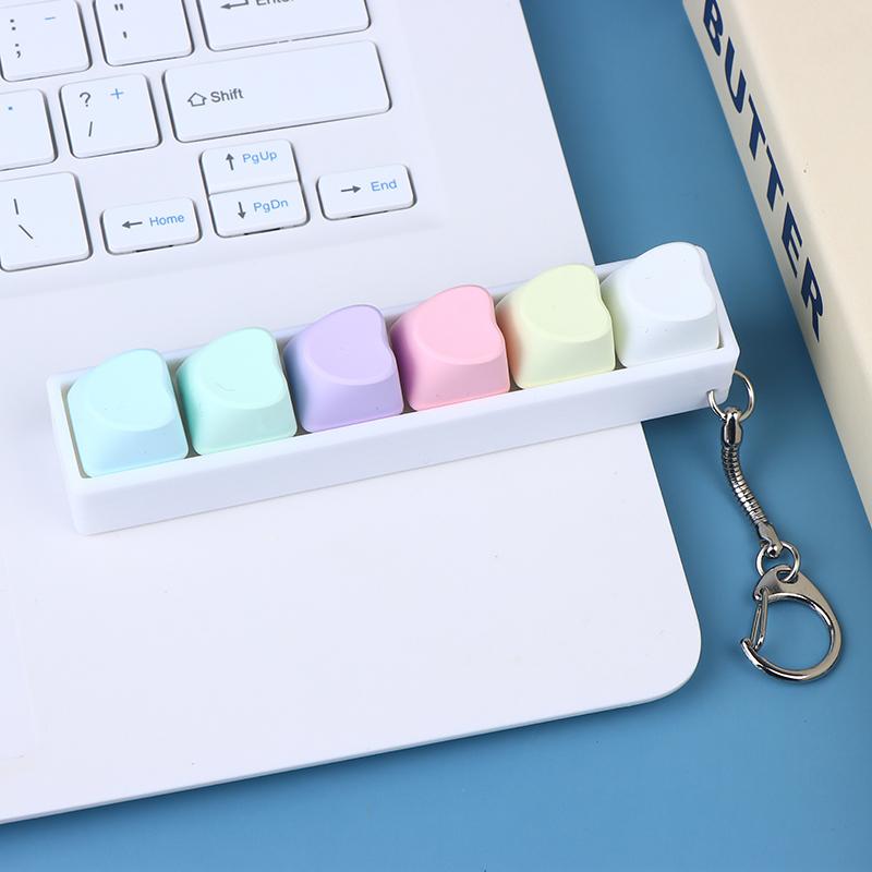Mechanical Keyboard Switch Keychain 6 Key Toy For Stress Relief, Diy Pressing Sensory Gift For Adults