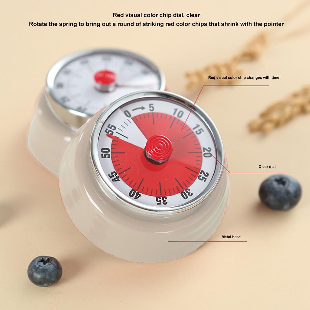 Magnetischer Runder Timer 60 Minuten Visueller Countdown-Timer für Lehrer Klassenzimmer Kinder Hausaufgaben Lesen Erwachsene Kochen Fitnessstudio