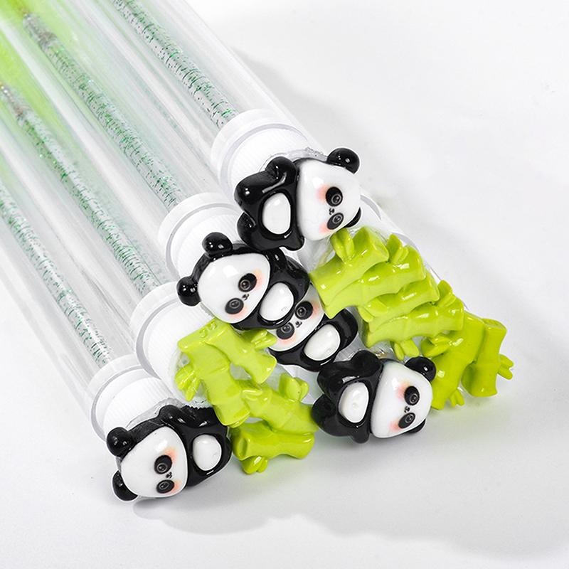 1/2/5Pcs Cute Panda Bamboo Eyelash Brush Tubes With Lash Mascara Wands Eyebrow Comb Spoolies Applicators Makeup Tools