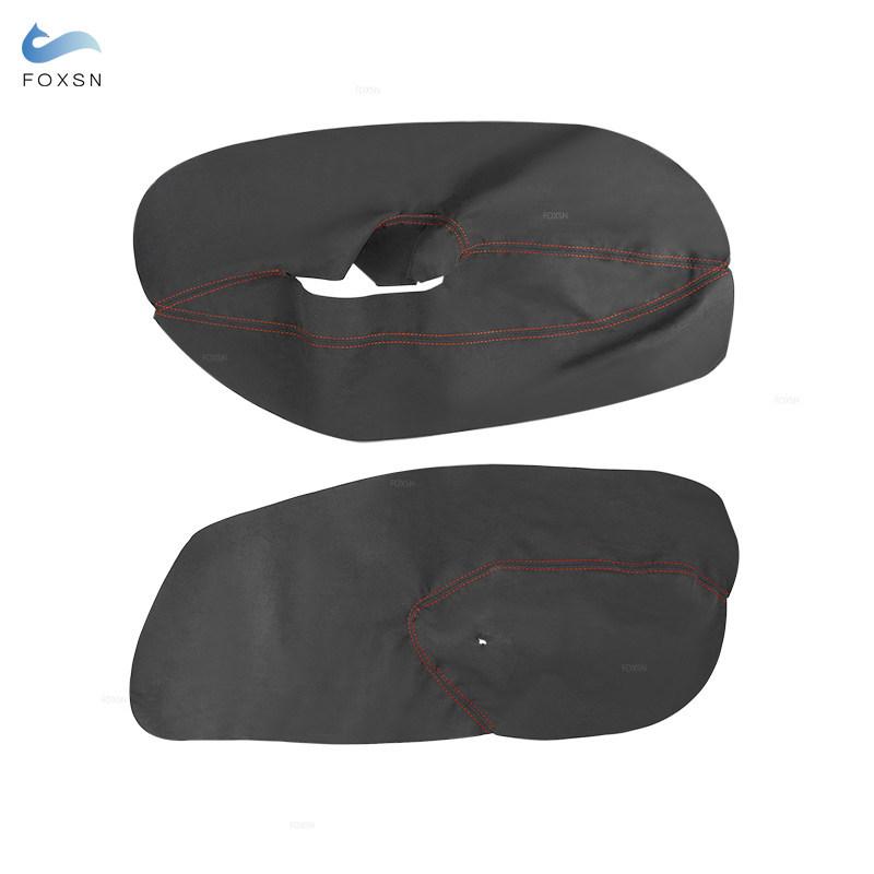 For VW Golf 4 MK4 Bora Jetta 1998 1999 2000 - 2005 LHD 2pcs Interior Front Door Armrest Panel Cover Trim Suede Leather Red Line