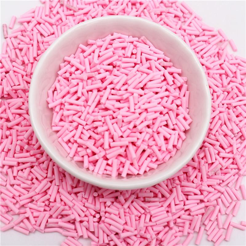 50g/lot Mix Colourful Cylindrical Strip Candy Polymer Clay Slices Sprinkles for DIY Nail Arts Kids  And Slime Filling