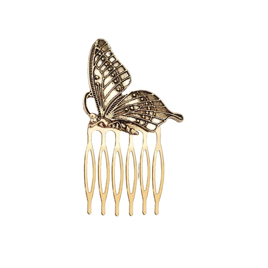 Neuer Schmetterling Haarkamm Mädchen Legierung Haarspangen Haaraccessoires für Frauen Gold Silber Farbe Haarklammern Haarnadeln Kopfschmuck Geschenke