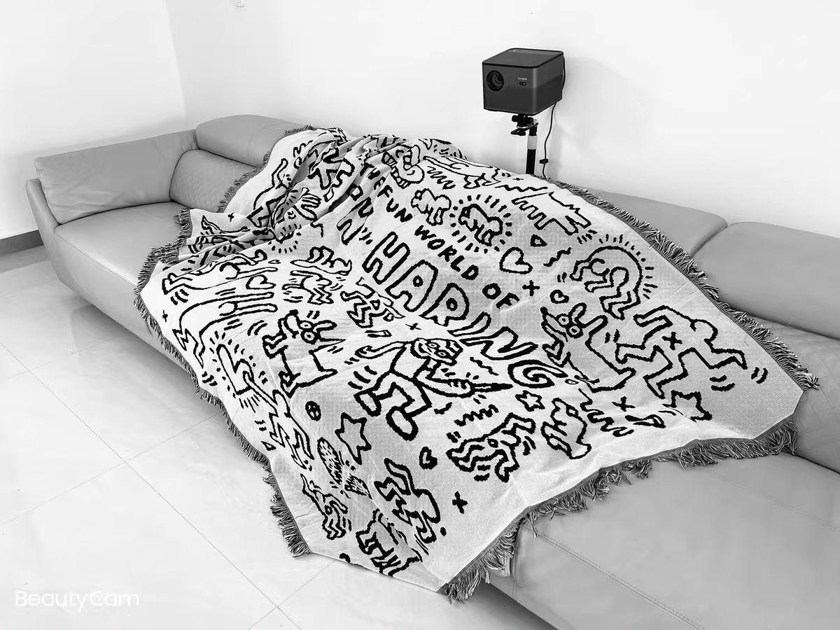 

Скандинавский чехол для дивана, ткань, чехол для дивана, полотенце, граффити, мастер, одно одеяло для дивана, украшение, гобелен, одеяло для отдыха 90*90cm