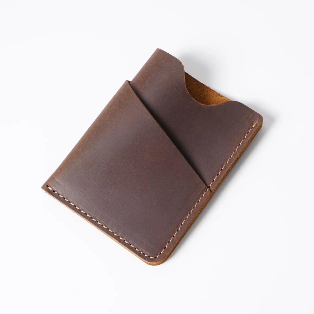 Retro Genuine Leather Credit Card Holder Wallet Bag for Men Small Casual Mini Coin Money ID Business Card Storage Purse Cases
